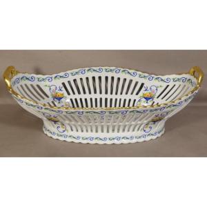 Haviland Renaissance, Very Large Openwork Bowl Fruit Or Bread Basket Limoges Porcelain