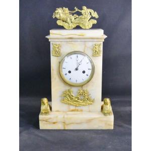 Empire Clock In Onyx And Gilt Bronze Return From Egypt To The Sphinxes, 19th Century