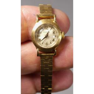 Z&eacute;nith, Montre Vintage De Femme Toute En Or Massif 18 Carats, &eacute;poque 1950