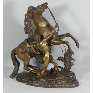 Cheval De Marly En Bronze d&#039;Apr&egrave;s Coustou, Sculpture &eacute;poque XIX &egrave;me Si&egrave;cle