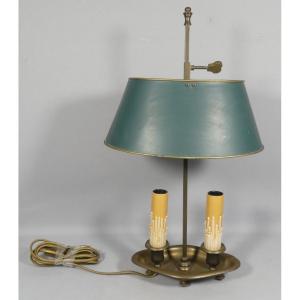 20th Century Hot Water Bottle Lamp In Painted Sheet Metal And Bronze