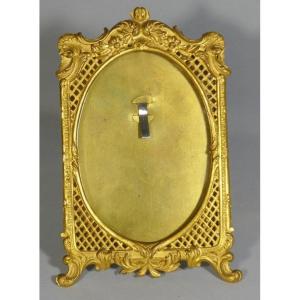 Openwork Gold Metal Photo Frame With Acanthus Leaves, 1900s