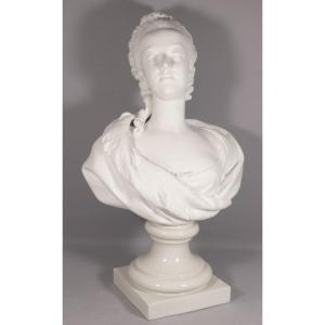 Marie Antoinette, Dauphine Of France, Biscuit Bust After Boizot, 63.5 Cm High