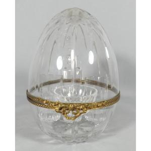 Cave à Liqueur Oeuf En Cristal, époque 1950