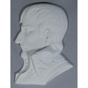 Profile Of Napoleon I In Biscuit Porcelain Signed J Goy Dated 1972