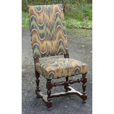 Louis XIII Walnut Chair, XVII Century, National Furniture Fabric