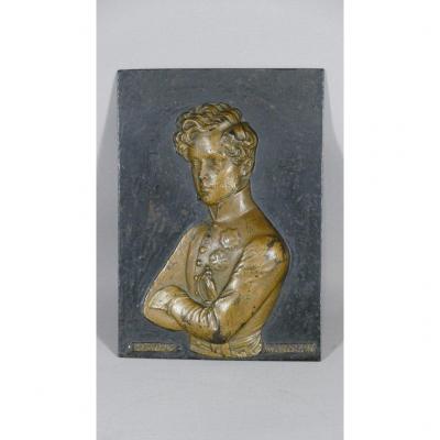 Napoleon Ii, King Of Rome, Relief Portrait On Metal Plate, XIXth Time