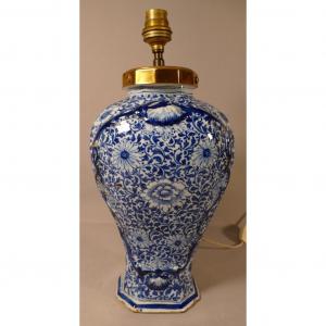 Vase Lampe Faïence Delft XVIII ème, Wvdb, Veuve Van Den Briel-elling 1759-1771