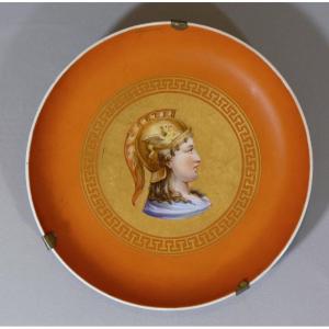 Minerve, Assiette De Collection à l'Antique, Profil Peint à La Main époque Napoléon III