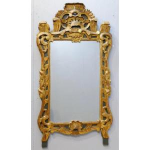 169.5 Cm, Large Provençal Or Beaucaire Mirror In Golden And Lacquered Wood, XIXth Time