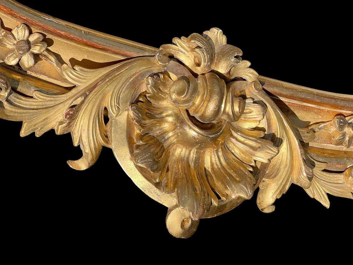 Pair Of Valances In Golden Wood "gold Leaf" Louis XV Style From The Nineteenth Century-photo-7