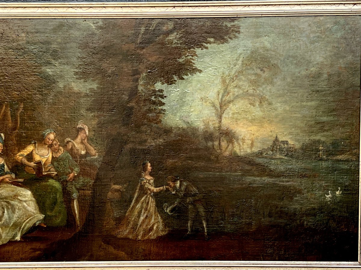 Painting / Oil On Canvas / 19th Century French School "pastoral Scene" Framed-photo-5