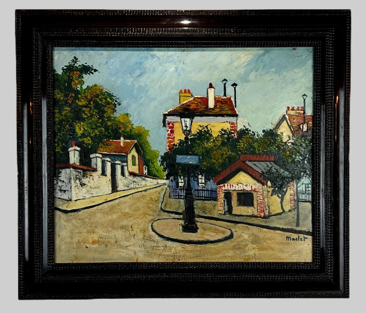 Maclet Elisée (1881/1962) Painting / Oil On Cardboard "reverbere A Montmartre-photo-7