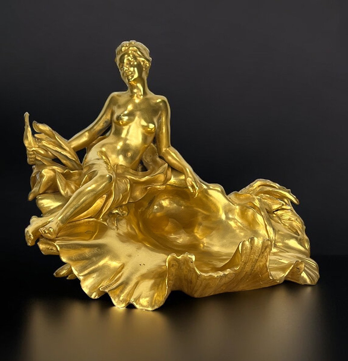 Raoul Larche / Cup / Inkwell Said "to The Victorious Nymph In Gilt Bronze-photo-4