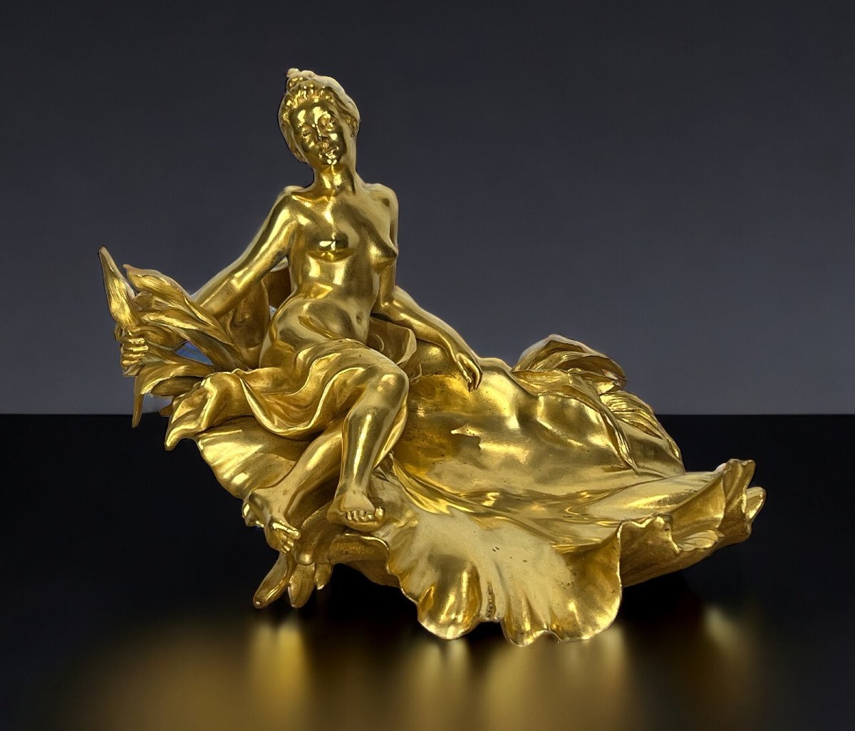 Raoul Larche / Cup / Inkwell Said "to The Victorious Nymph In Gilt Bronze-photo-7