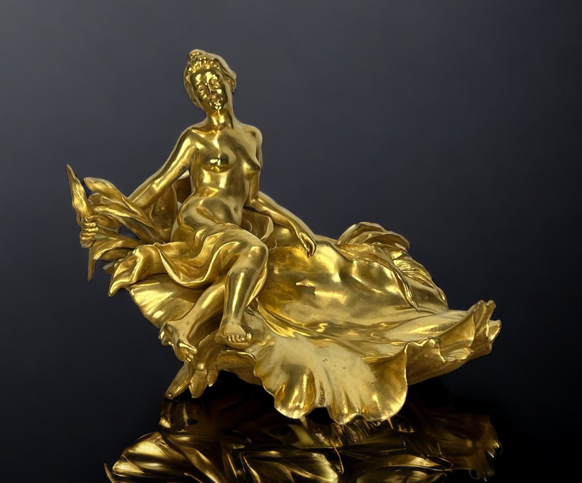 Raoul Larche / Cup / Inkwell Said "to The Victorious Nymph In Gilt Bronze-photo-8