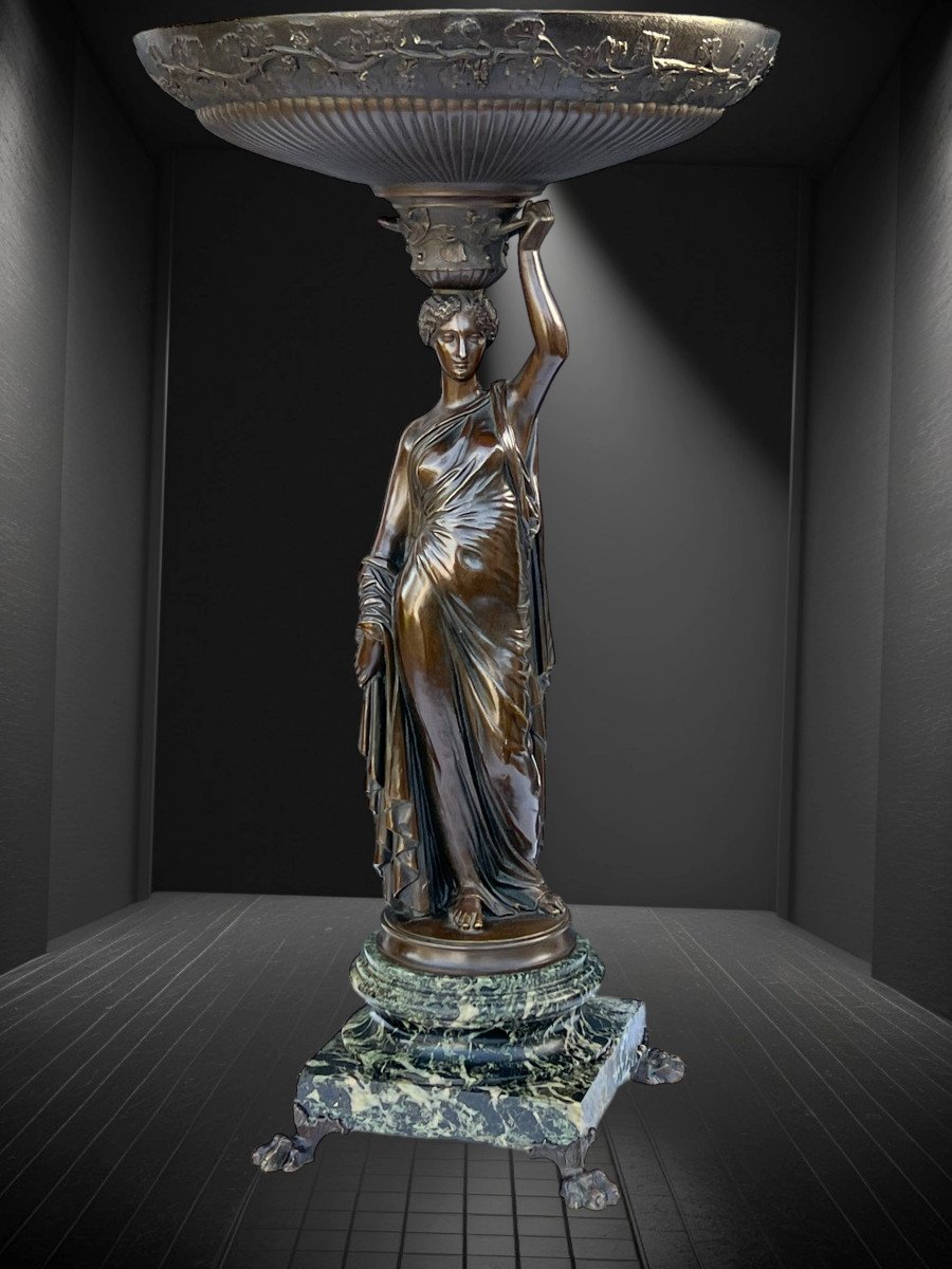 Femme En Bronze Signée Elias Robert 1821- 1876 / Fondeur Alphonse Giroux A Paris-photo-2