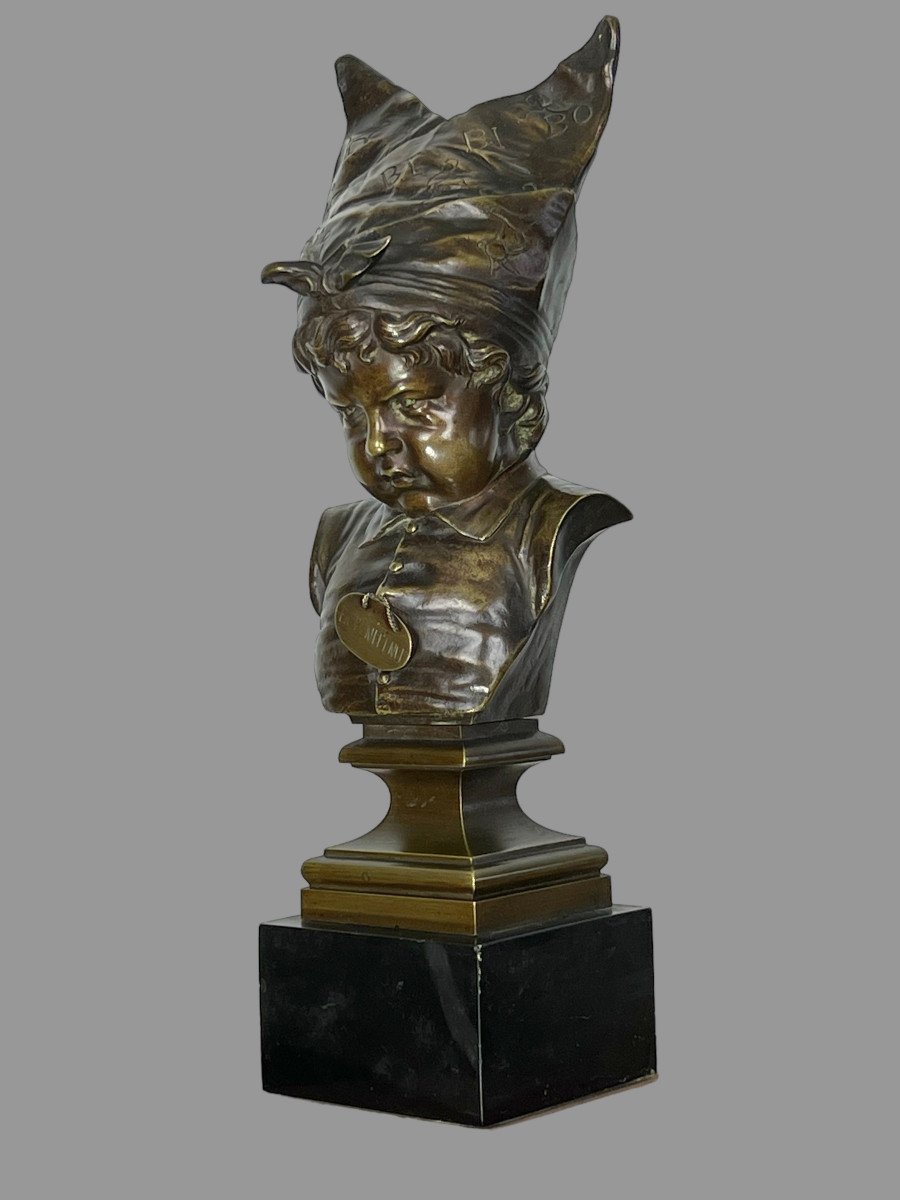 Antique Bronze From The 19th Century "the Donkey's Hat Penitence" After Nicolas Lecornet-photo-3