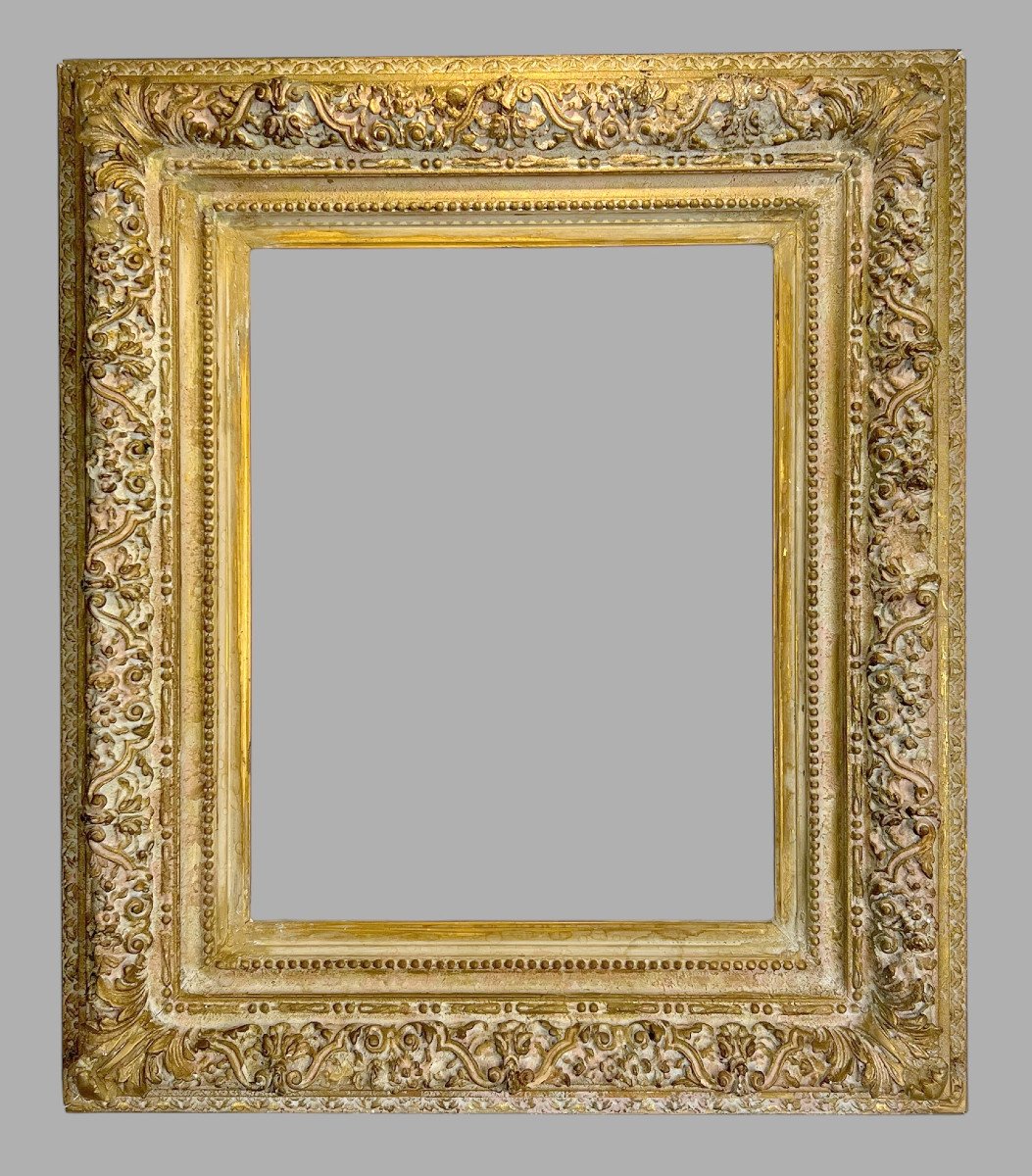 Old Napoleon III Frame In Carved And Patinated Wood For Painting 43.5 Cm X 34 Cm-photo-4