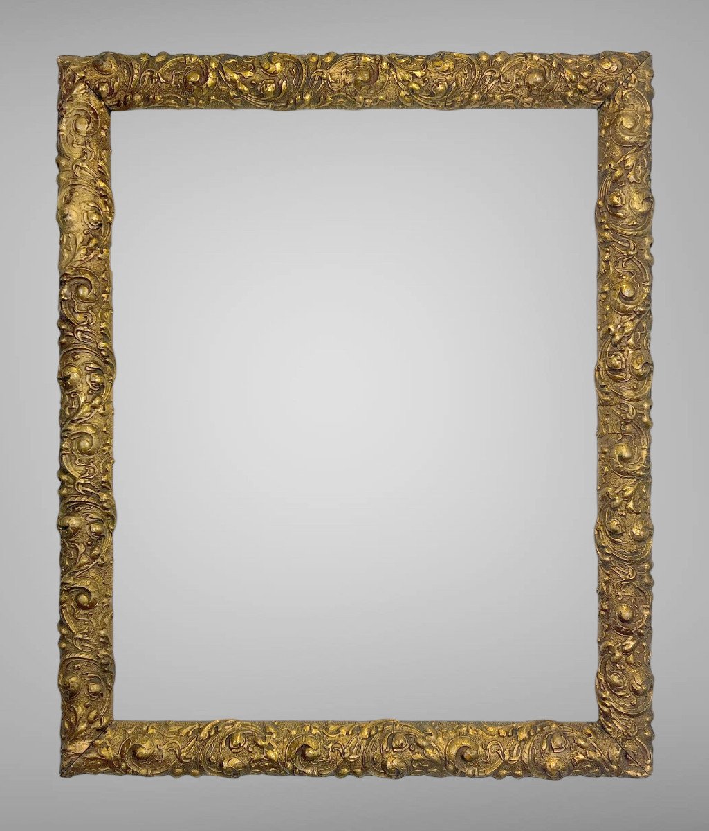 Old 19th Century Frame In Wood And Golden Stucco For Painting 41.5 Cm X 33 Cm-photo-3