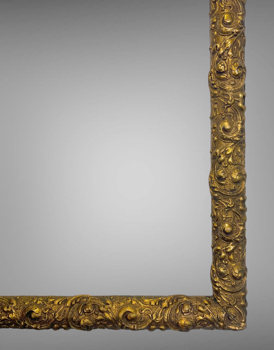 Old 19th Century Frame In Wood And Golden Stucco For Painting 41.5 Cm X 33 Cm-photo-4