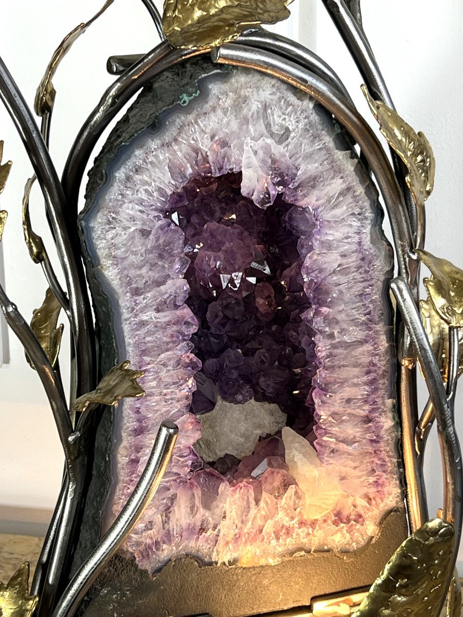 Large Lamp From Ateliers Duval Brasseur "amethyst Geode" From The 70s-photo-5