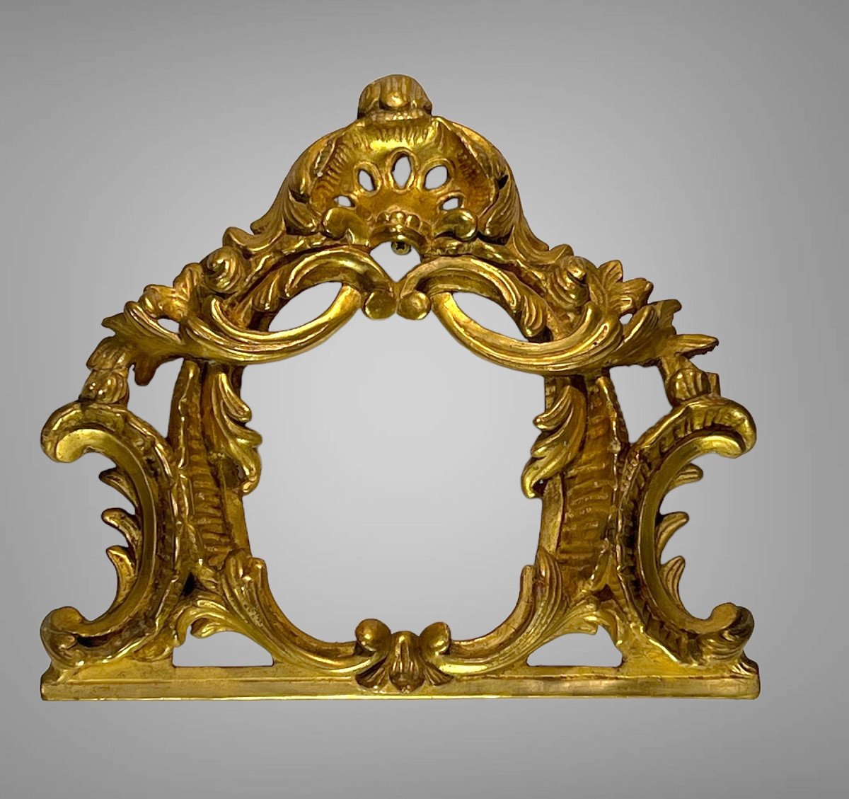 élément De Boiserie Du XIXe En Bois Doré De Style Louis XV De 30 Cm De Haut-photo-2