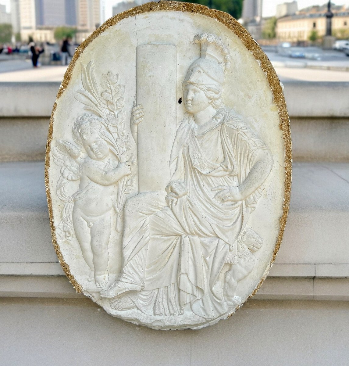 Oval Bas Relief Medallion After The Decor Of The Monument Of The Heart Of Louis XVIII-photo-2