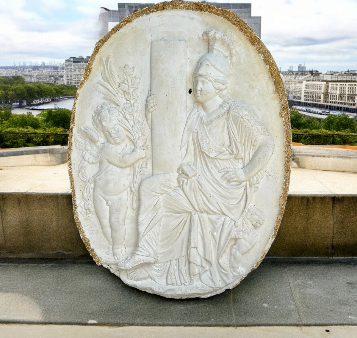 Oval Bas Relief Medallion After The Decor Of The Monument Of The Heart Of Louis XVIII