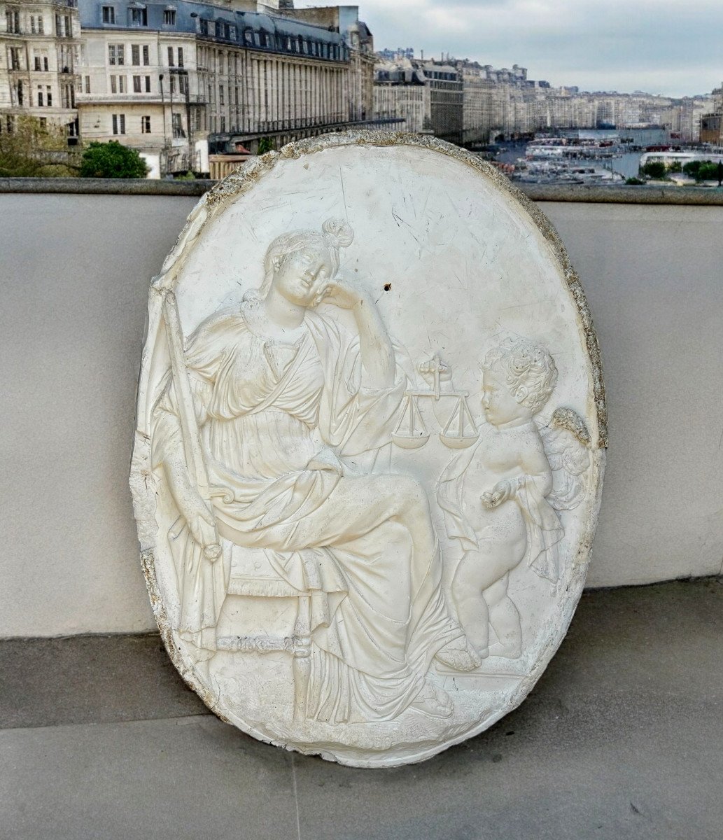 Médaillon / Bas Relief Ovale D Après Le Décor Du Monument Du Cœur De Louis XVIII-photo-7