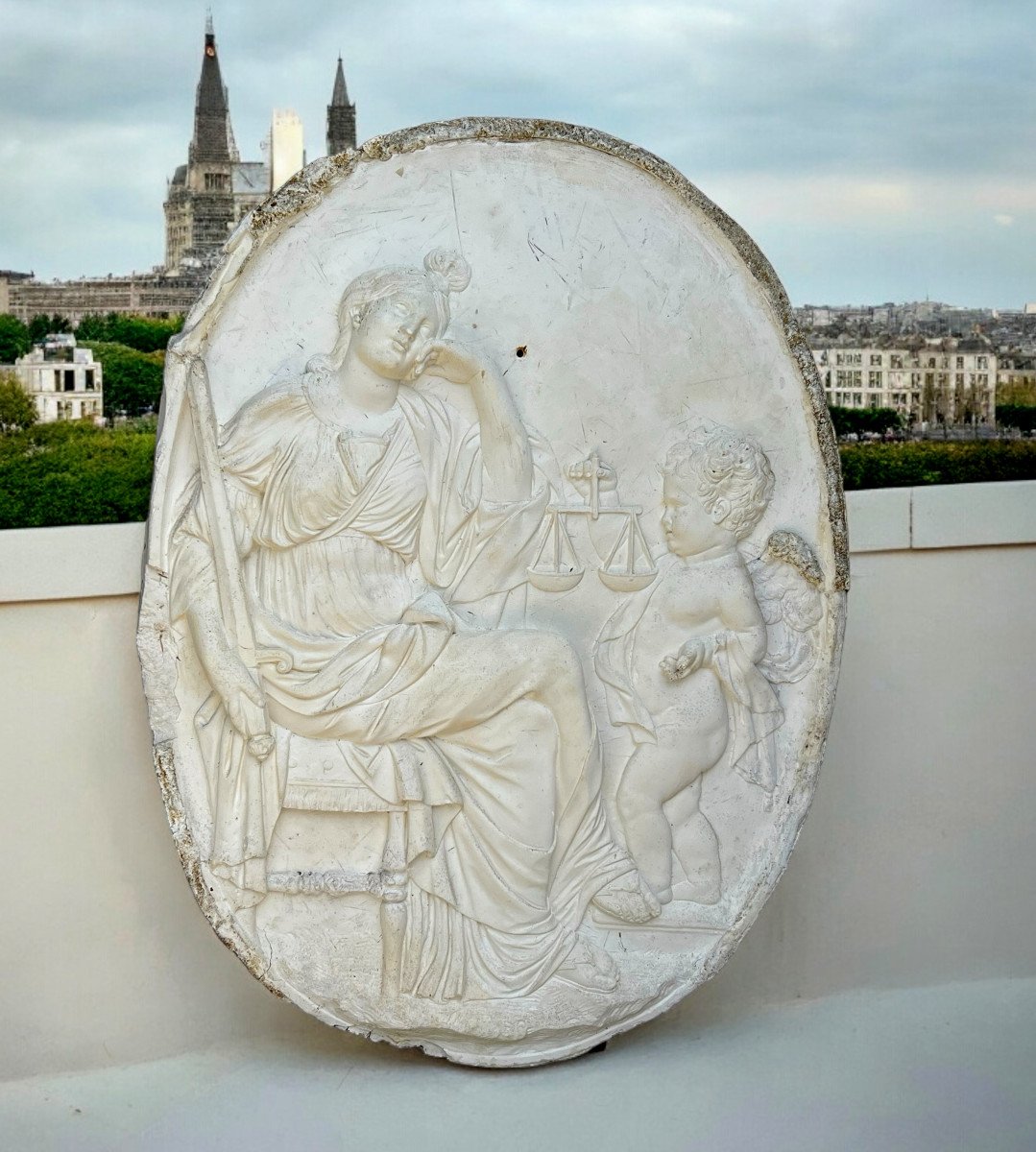 Medallion / Oval Bas Relief D After The Decor Of The Monument Of The Heart Of Louis XVIII