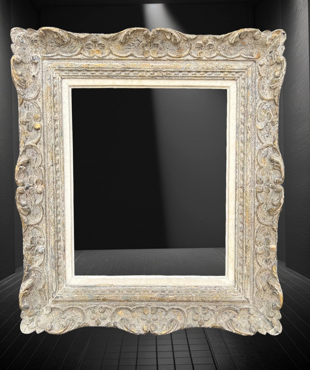 Old Montparnasse Frame In Patinated Carved Wood For Painting 47 Cm X 38.5 Cm-photo-4