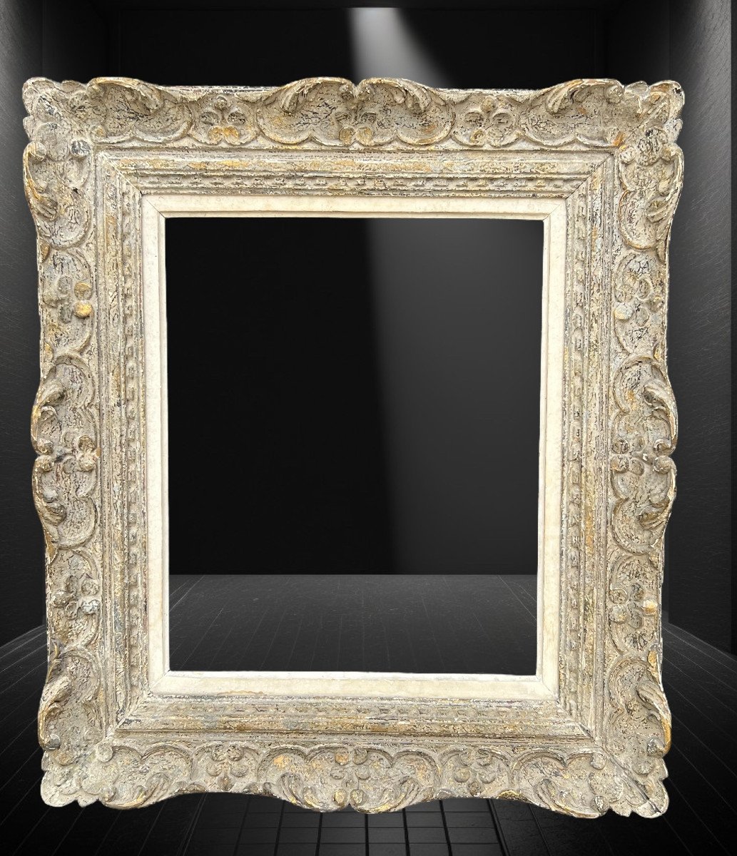 Old Montparnasse Frame In Patinated Carved Wood For Painting 47 Cm X 38.5 Cm-photo-5