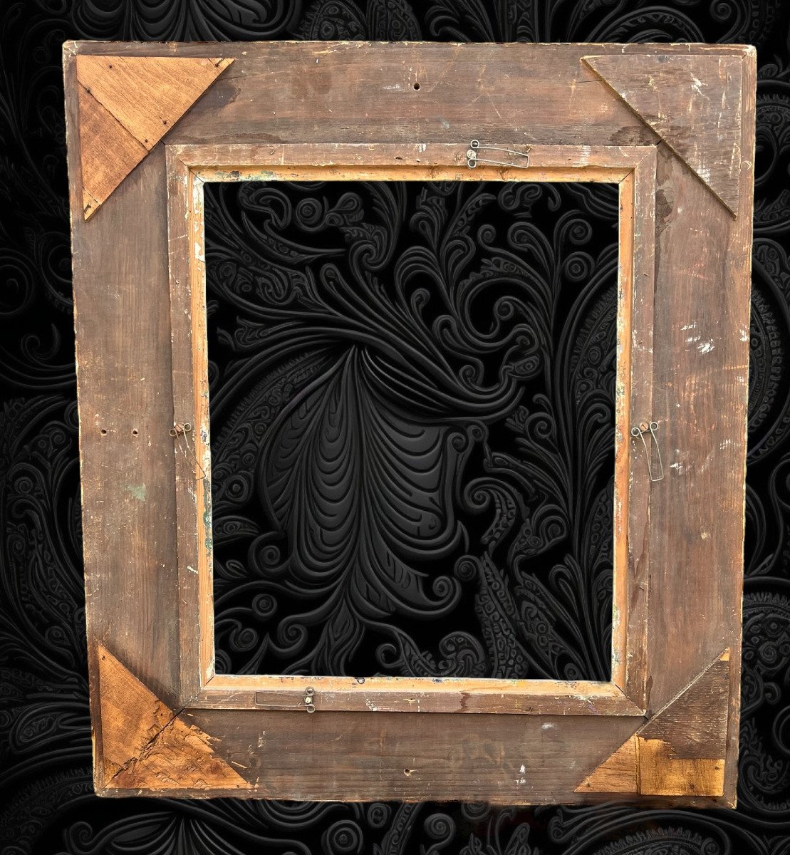 Old Montparnasse Frame In Patinated Carved Wood For Painting 47 Cm X 38.5 Cm-photo-6