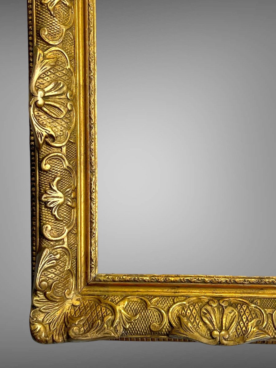 Old 19th Century Frame In Wood And Carved Golden Stucco For Painting 47 Cm X 34 Cm-photo-2