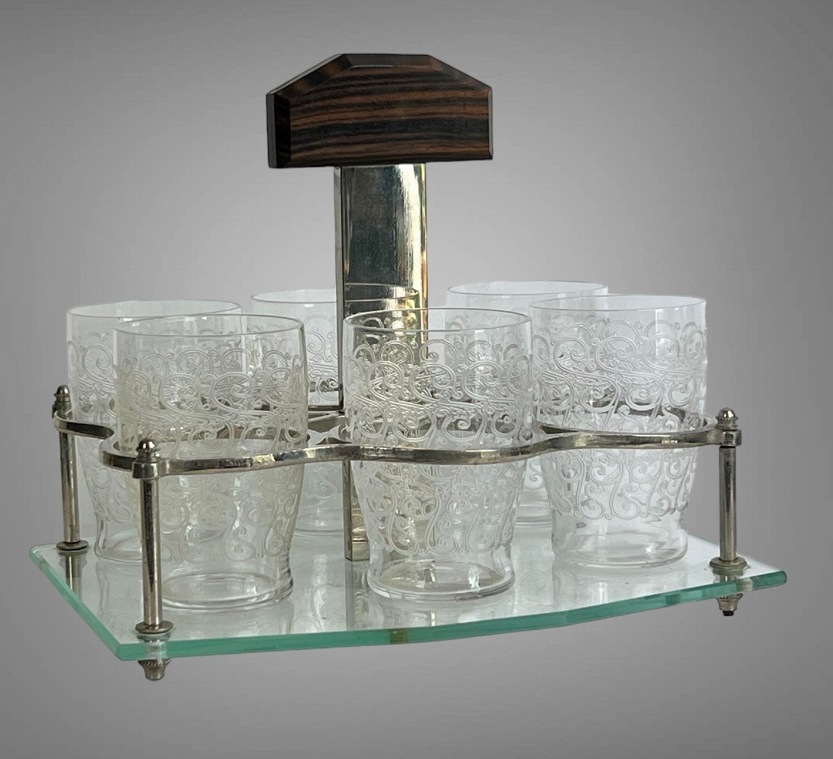 Porto Service Art Deco Period With 6 Baccarat Glasses Model Rohan Gouvieux-photo-2