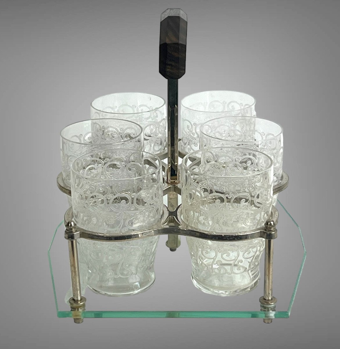 Porto Service Art Deco Period With 6 Baccarat Glasses Model Rohan Gouvieux-photo-1