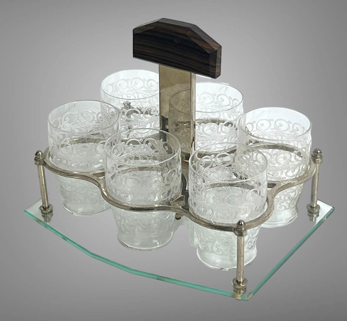 Porto Service Art Deco Period With 6 Baccarat Glasses Model Rohan Gouvieux-photo-2