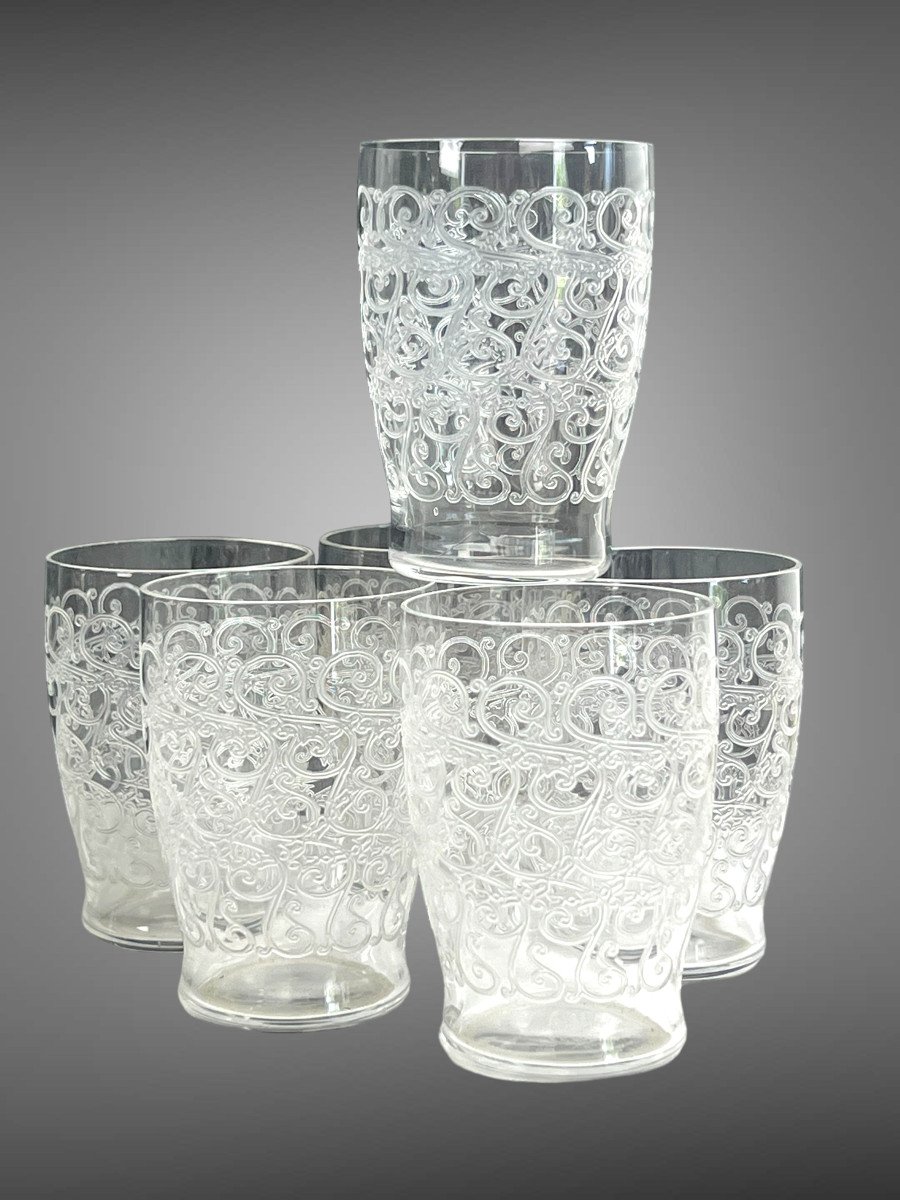 Porto Service Art Deco Period With 6 Baccarat Glasses Model Rohan Gouvieux-photo-5