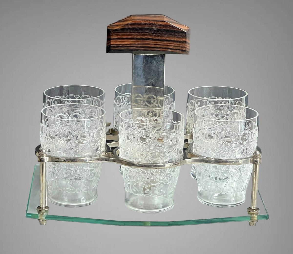 Porto Service Art Deco Period With 6 Baccarat Glasses Model Rohan Gouvieux-photo-8