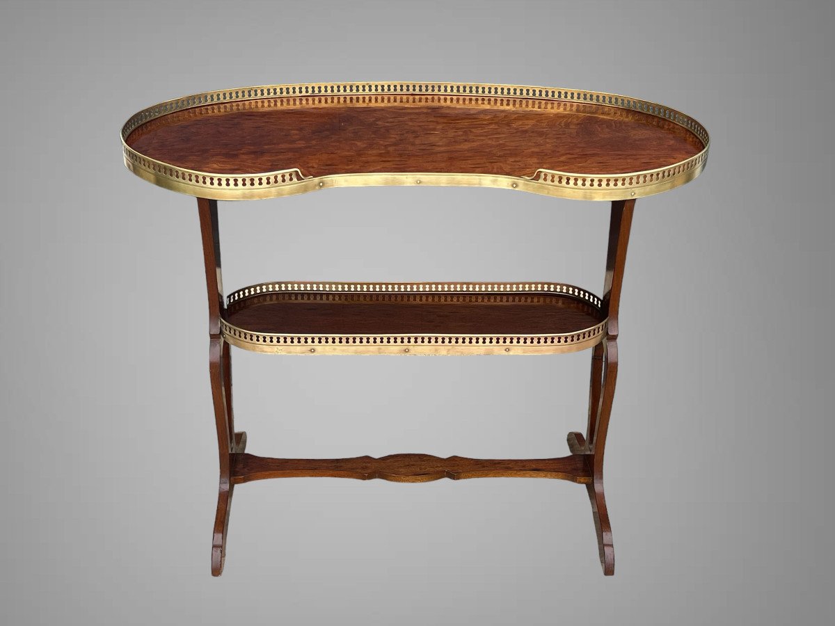 Louis XVI Style Mahogany Kidney Table After "joseph Gegenbach Dit Canabas"-photo-2