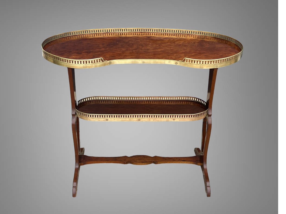 Louis XVI Style Mahogany Kidney Table After "joseph Gegenbach Dit Canabas"-photo-2