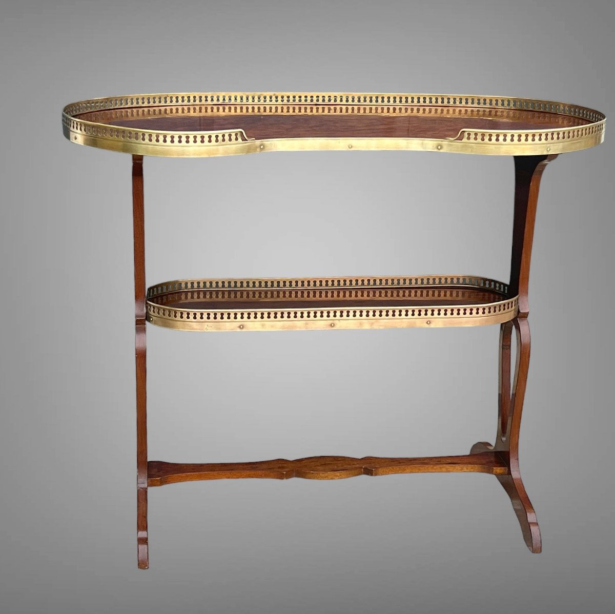 Louis XVI Style Mahogany Kidney Table After "joseph Gegenbach Dit Canabas"-photo-6