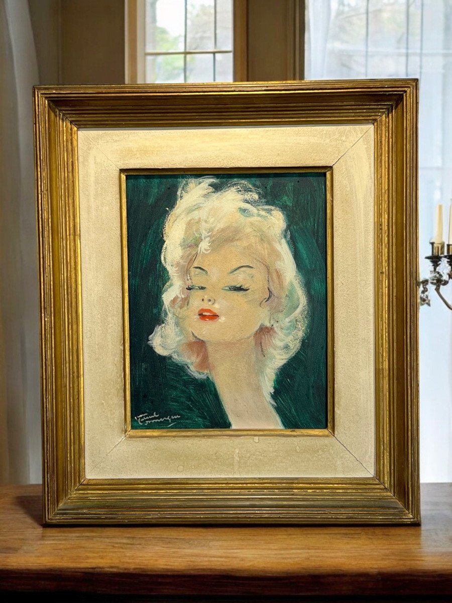 Jean Gabriel Domergue (1889-1962) Painting Portrait Of Woman "patricia"-photo-2