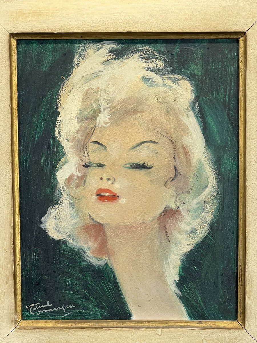 Jean Gabriel Domergue (1889-1962) Painting Portrait Of Woman "patricia"-photo-1