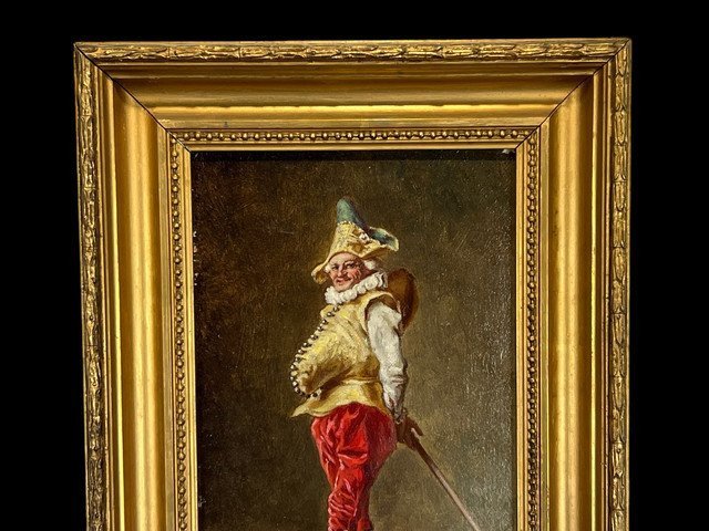 Huile Sur Panneau En Bois " Gentilhomme En Costume " D Apres Ernest Meissonier-photo-3