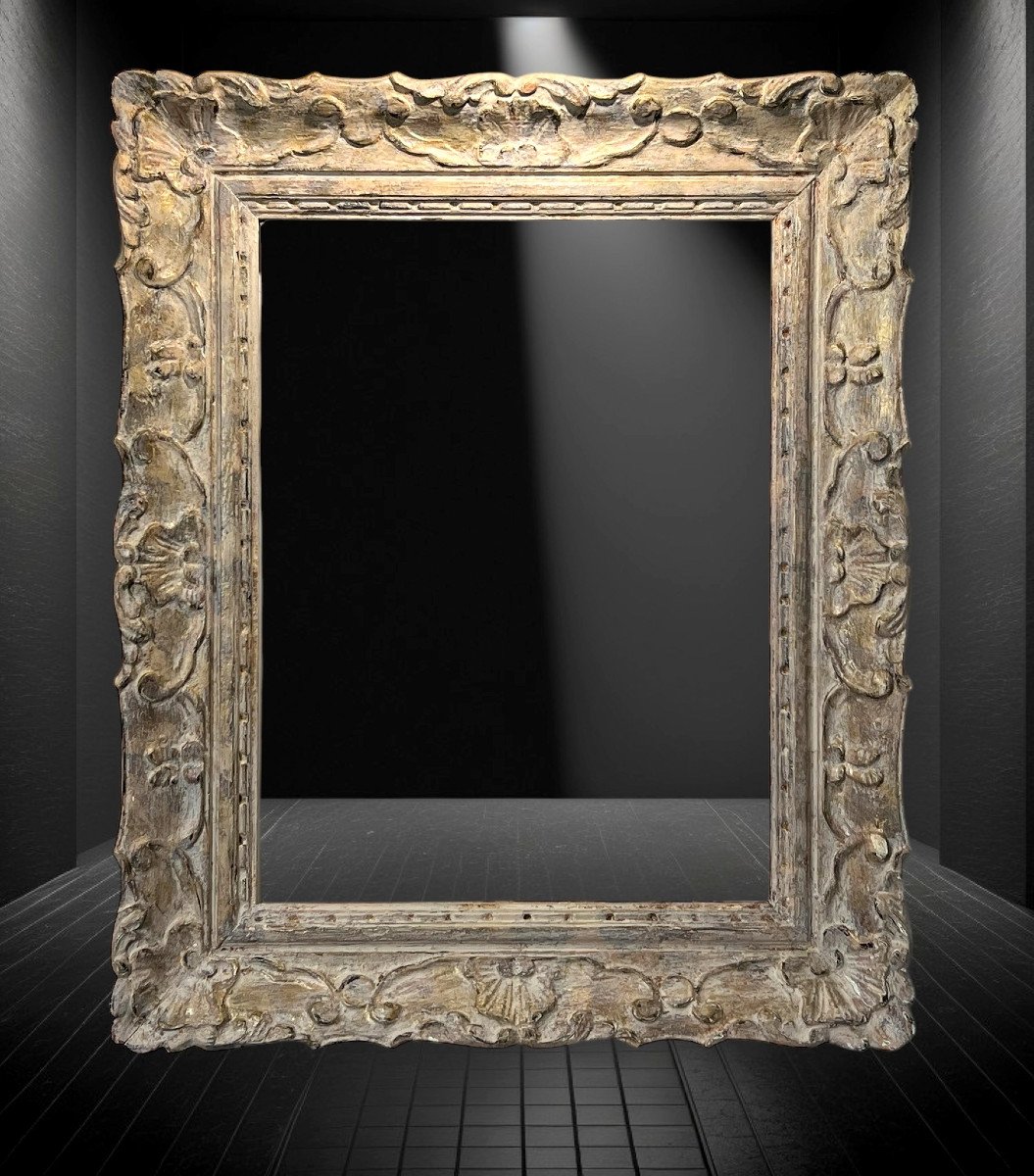 Antique 19th Century Frame In Wood And Carved Gilded Stucco For Painting 53 Cm X 40 Cm-photo-2