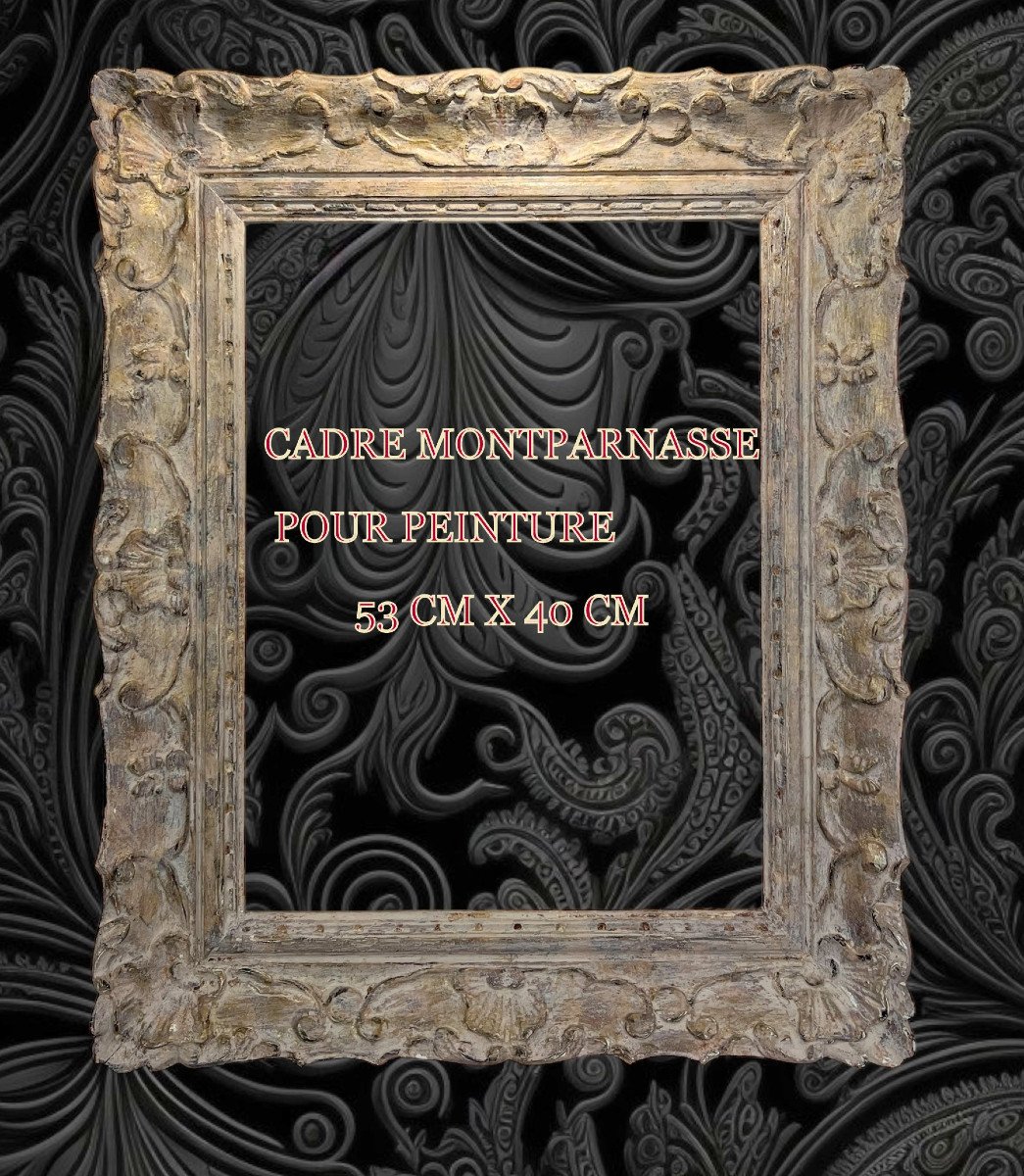 Antique 19th Century Frame In Wood And Carved Gilded Stucco For Painting 53 Cm X 40 Cm-photo-3