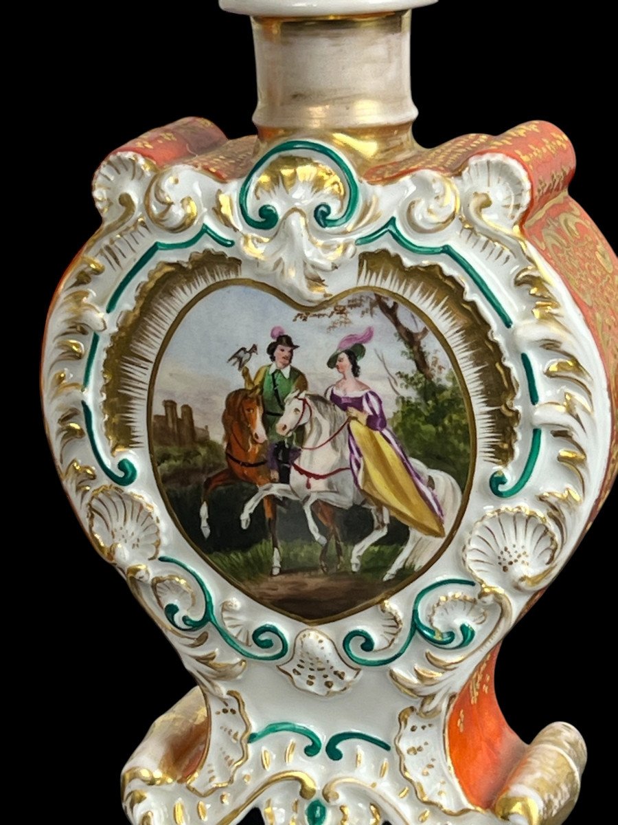 Jacob Petit (1796-1868) Pair Of Polychrome Porcelain Bottles Of Courtly Scenes  -photo-5