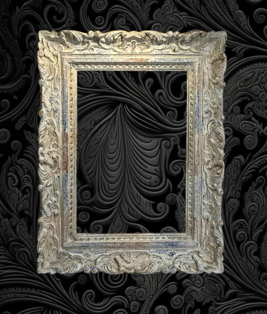 Old Montparnasse Frame In Carved Patinated Wood For Painting 46 Cm X 32 Cm-photo-1